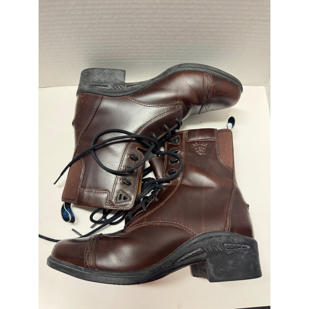 Ariat Heritage Cobalt Paddock Boots Brown Leather Lace Up Cap Toe Womens 7B - Picture 5 of 12